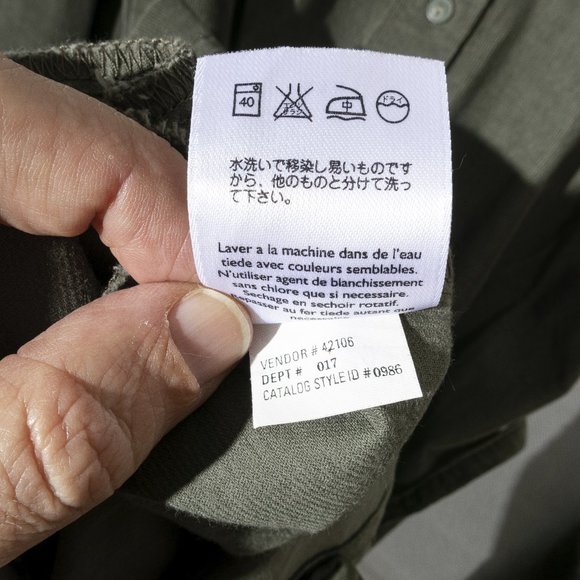 NWT Eddie Bauer Green Button Up Corduroy Shirt Dress w/Belt Women's Tall M - Picture 13 of 16